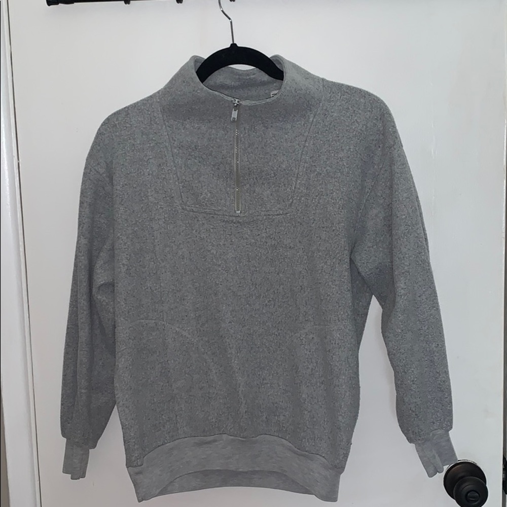 grey quarter zip sweater